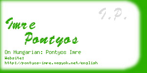 imre pontyos business card